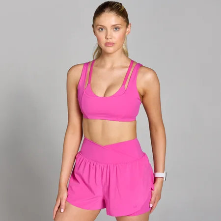 Damski dwuwarstwowy stanik sportowy z kolekcji Tempo MP – Violet Pink