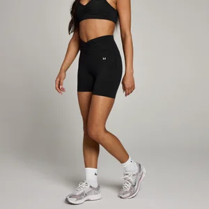 Damskie spodenki z marszczonym przodem z kolekcji Tempo MP – czarne - Size XS