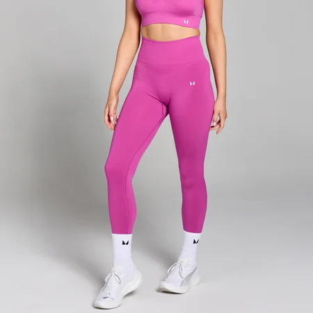 Damskie bezszwowe legginsy z marszczeniem na pośladkach z kolekcji Tempo MP – Violet Pink