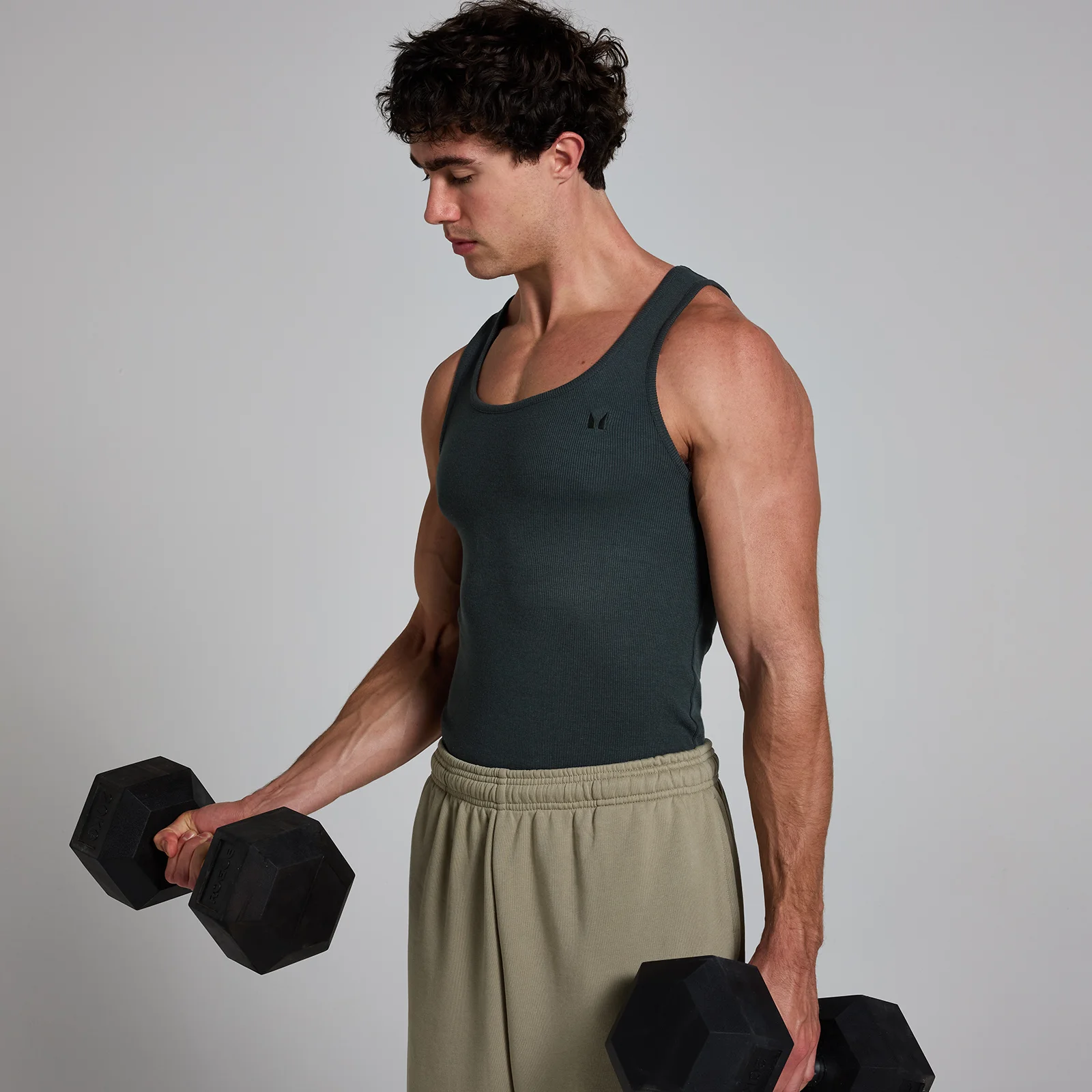MP Men's Lift Ribbed Muscle Fit Tank - Washed Black - M Obraz 1
