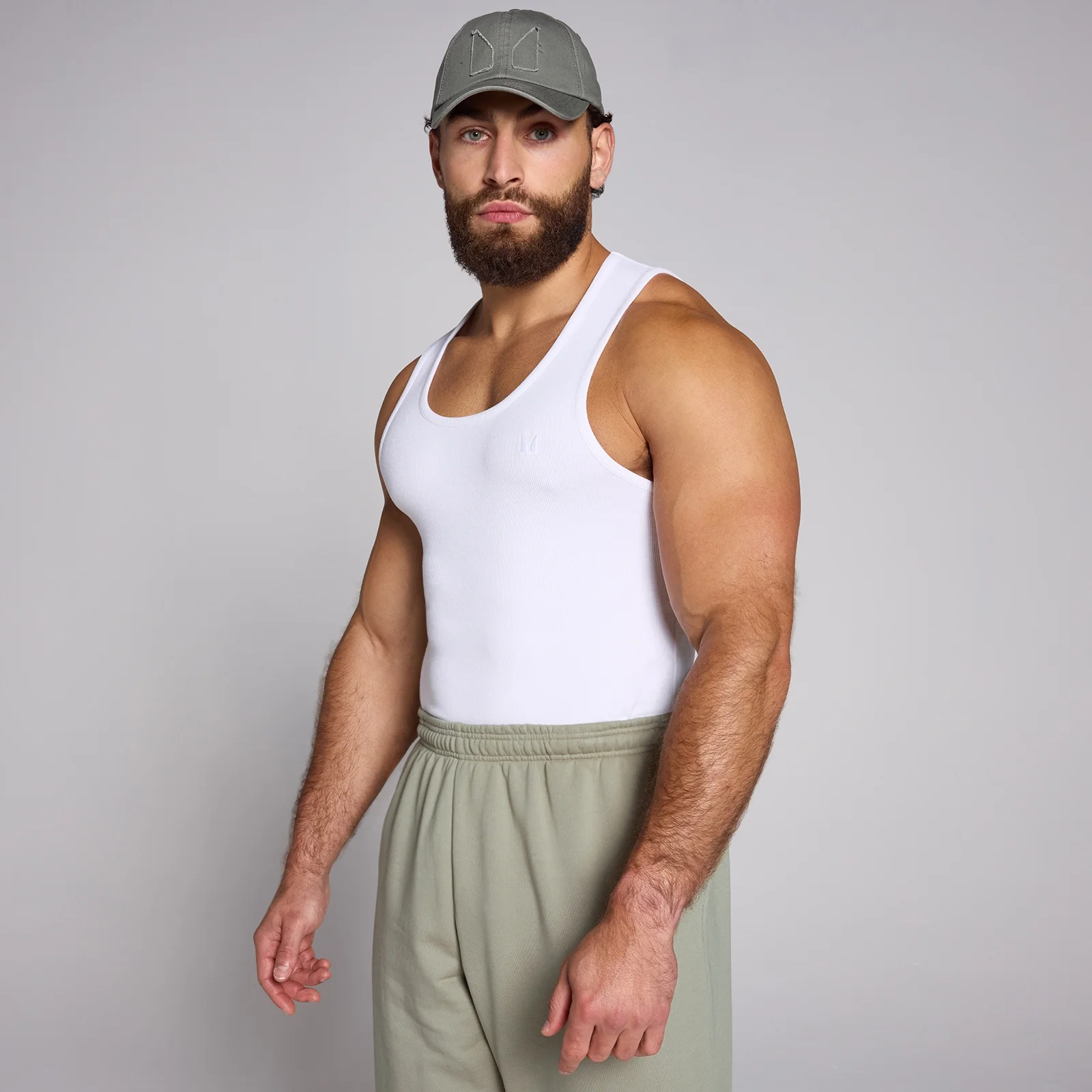 MP Men's Lift Ribbed Muscle Fit Tank - White - L Obraz 1