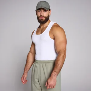 MP Men's Lift Ribbed Muscle Fit Tank - White - Size L