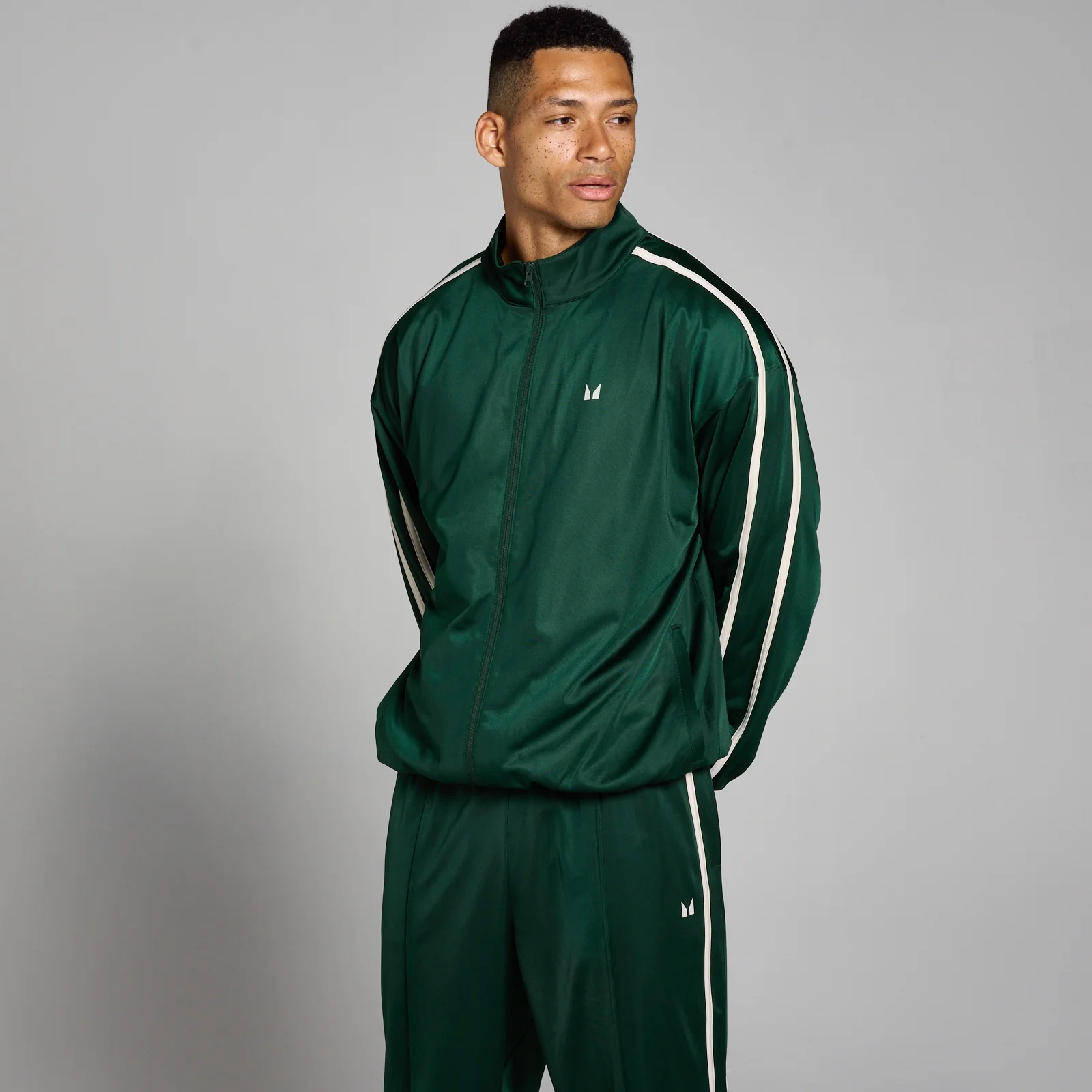 Męska trykotowa kurtka sportowa z kolekcji MP – Dark Emerald - XS Obraz 1