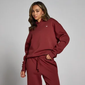 Damska bluza oversize z kapturem z kolekcji Basics MP – Cherry - Size M