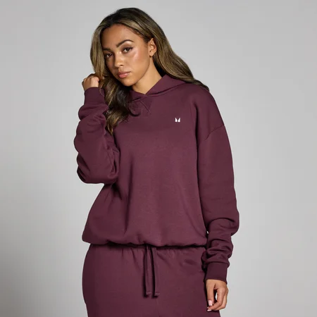 Damska bluza oversize z kapturem z kolekcji Basics MP – Deep Berry