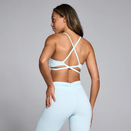Damski stanik sportowy z paskami na plecach z kolekcji Tempo MP – Baby Blue