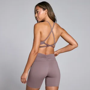 Damski stanik sportowy z paskami na plecach z kolekcji Tempo MP – mokka - Size XL