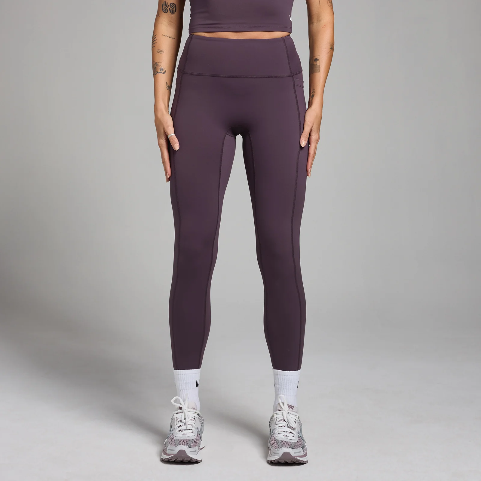 Damskie legginsy z kieszeniami z kolekcji Active MP – Deep Purple - XS Obraz 1
