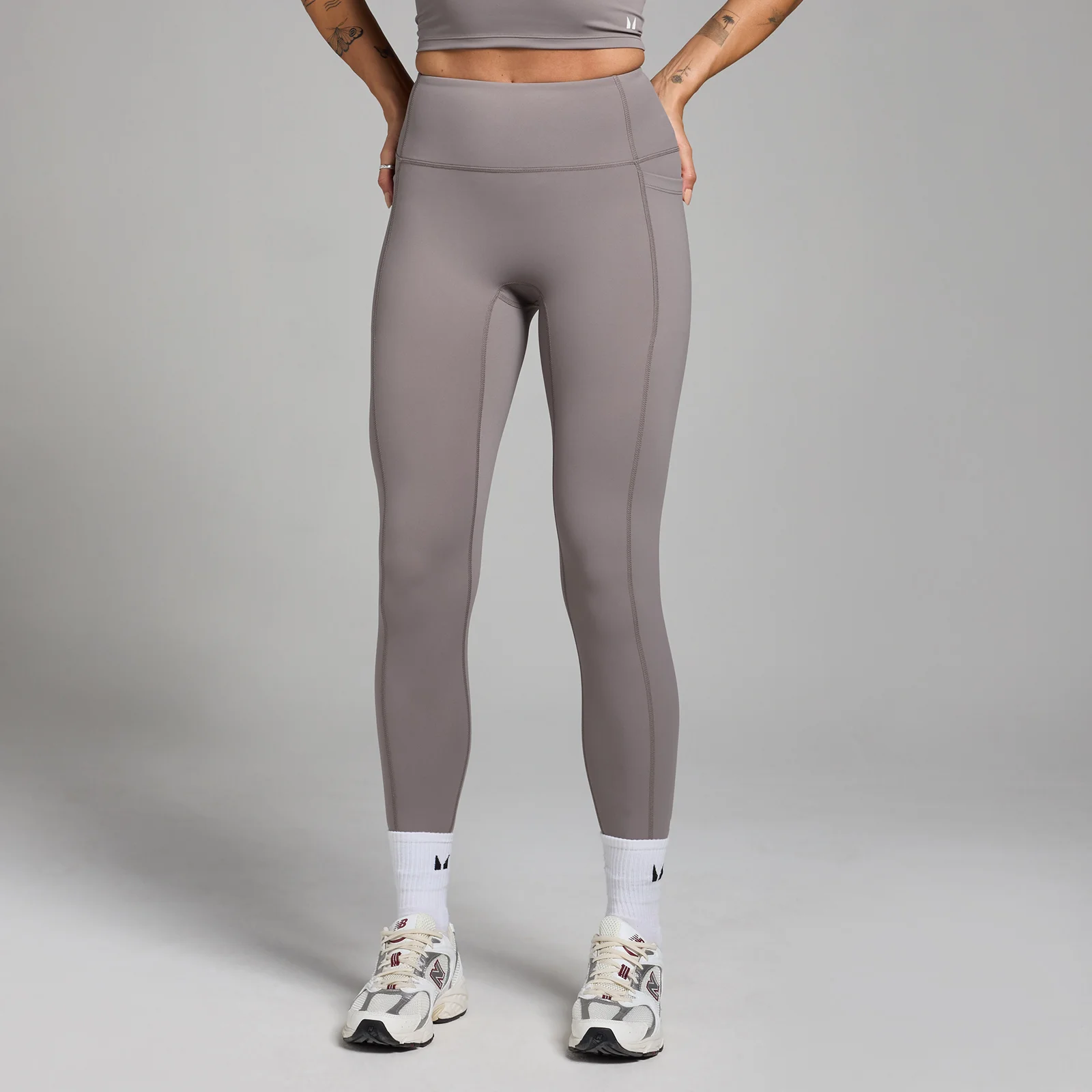 Damskie legginsy z kieszeniami z kolekcji Active MP – Cool Grey - XL Obraz 1