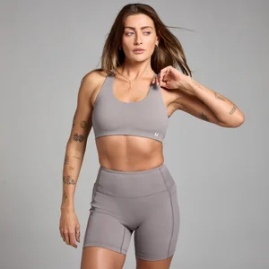 Damski regulowany stanik ze skrzyżowanymi na plecach ramiączkami z kolekcji Active MP – Cool Grey - Size M