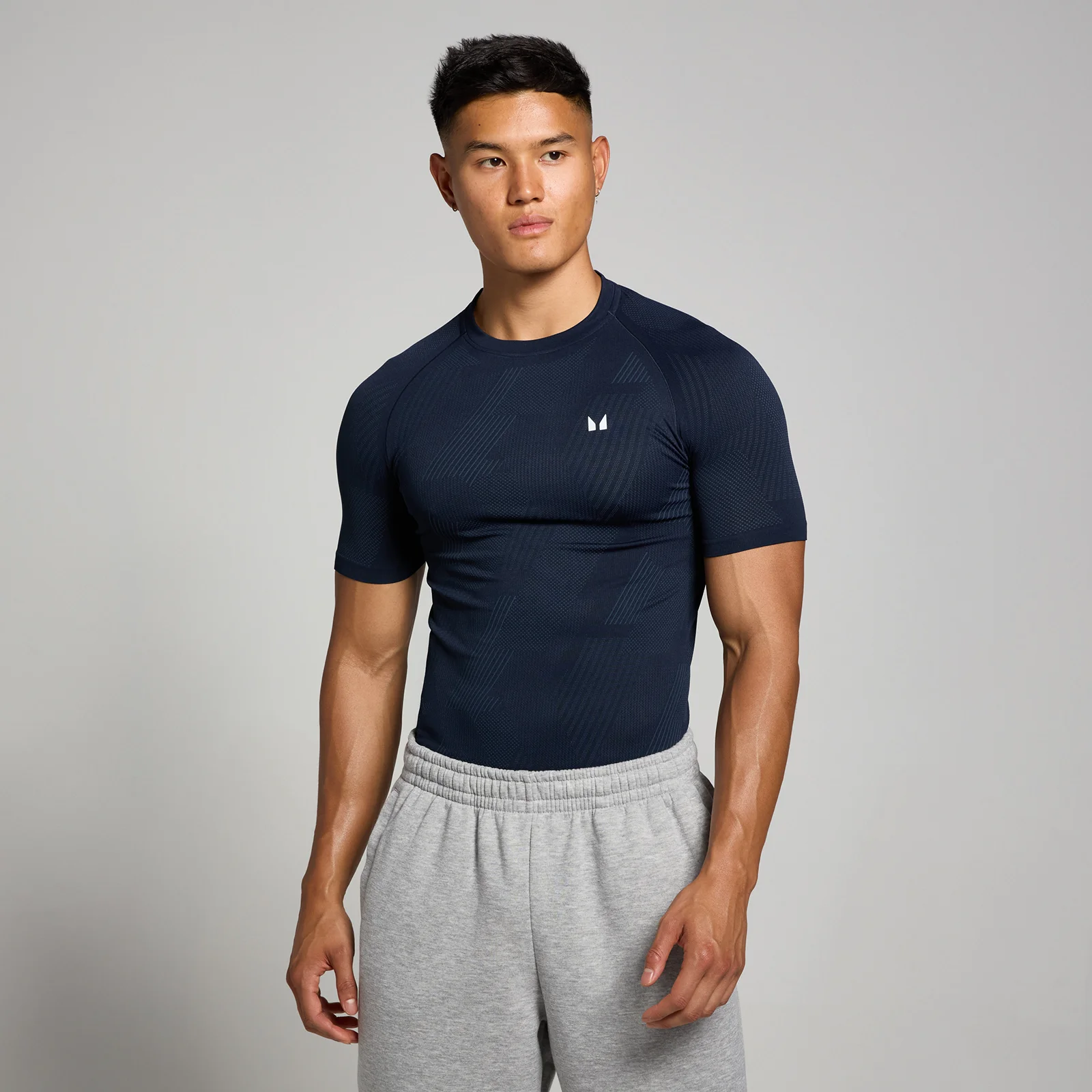 Męski bezszwowy T-shirt z grafiką z kolekcji Tempo MP – Navy - XL Obraz 1