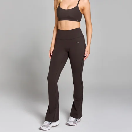 Damskie legginsy z rozszerzanymi nogawkami z kolekcji Tempo MP – Cocoa