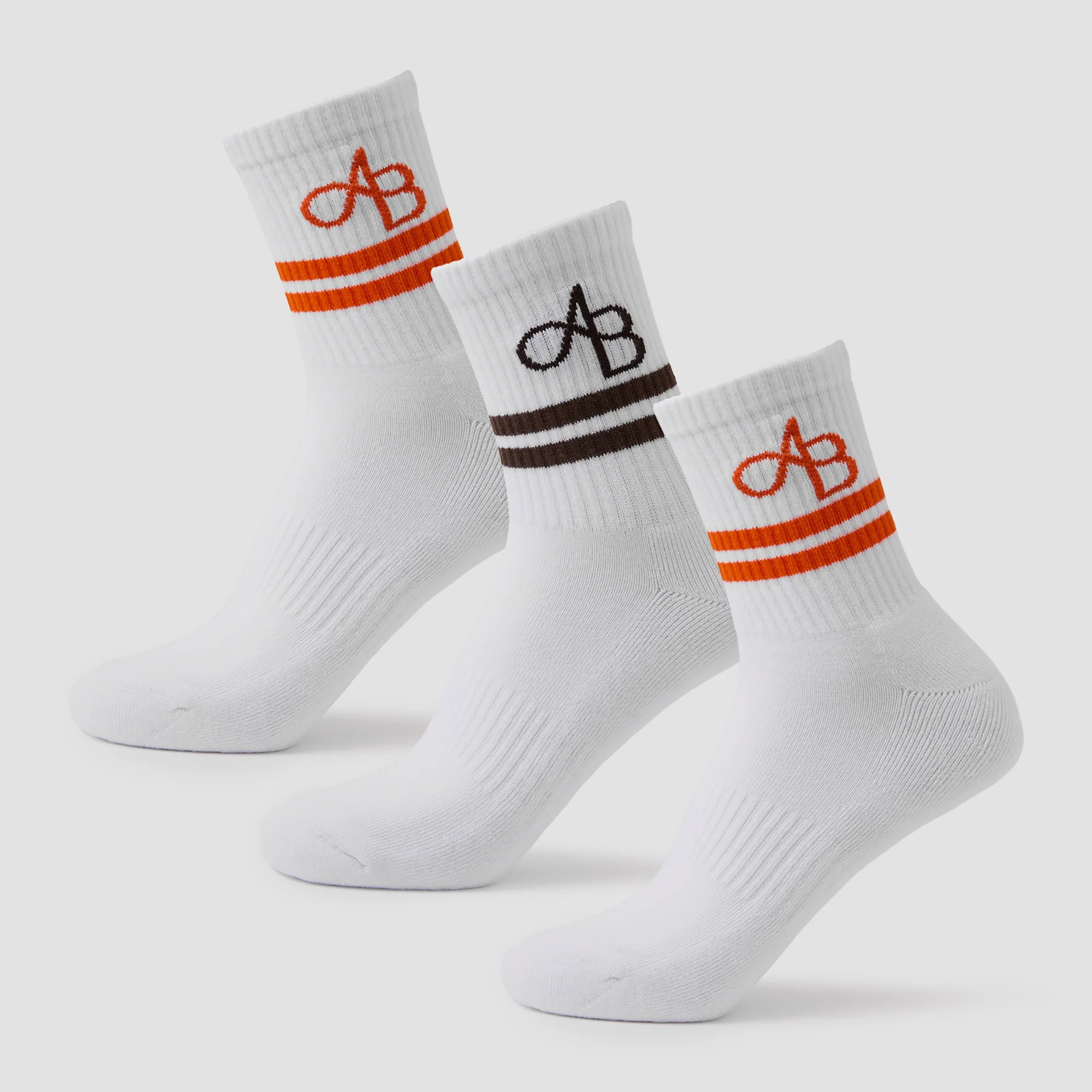 Skarpetki za kostkę z kolekcji MP × Aleksandra, 3 pary – Coffee/Tangerine - UK 2-5 Obraz 1
