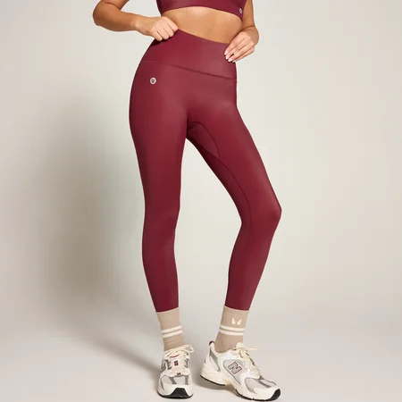 Połyskliwe legginsy z wysokim stanem z kolekcji MP × Tatiana – Burgundy