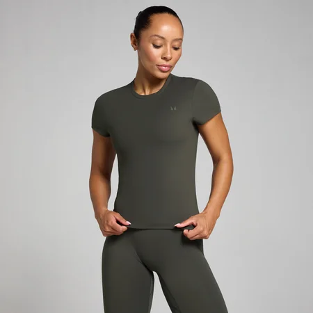 Damski T-shirt z krótkim rękawem o dopasowanym kroju z kolekcji Tempo MP – Night Grey
