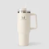 Myprotein Metalowa Butelka ze Słomką i Bocznym Uchwytem 1200 ml - Naturalny Kremowy