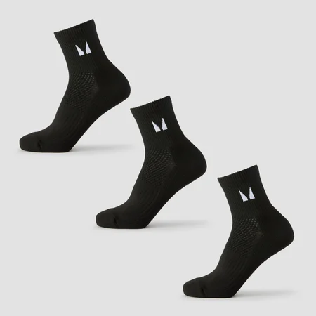 Skarpetki do kostki z kolekcji Running MP (3 pary) – czarne