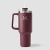 Myprotein Metalowa Butelka ze Słomką i Bocznym Uchwytem 1200 ml - Głęboki Jagodowy