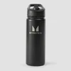 Butelka z metalu z recyklingu ze składaną słomką z kolekcji Myprotein, 500 ml – czarna