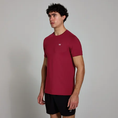 Męski T-shirt z kratkowanej tkaniny z kolekcji Active MP – Deep Red