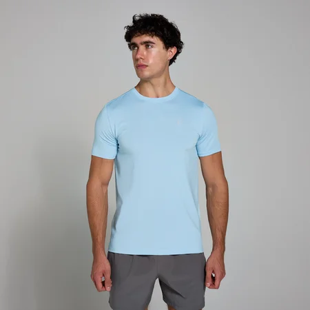 Męski T-shirt z kratkowanej tkaniny z kolekcji Active MP – Sky Blue