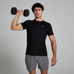 Męski T-shirt z kratkowanej tkaniny z kolekcji Active MP – czarny - Size XS