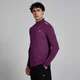 Męska bluza z kratkowanej tkaniny z suwakiem ¼ – Plum