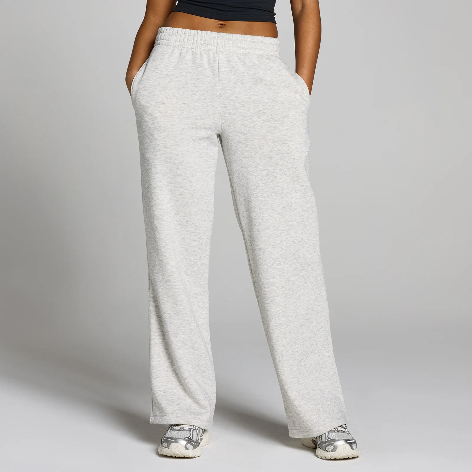 Damskie spodnie dresowe MP Basics Straight Leg - Jasny szary melanż - XS Obraz 1
