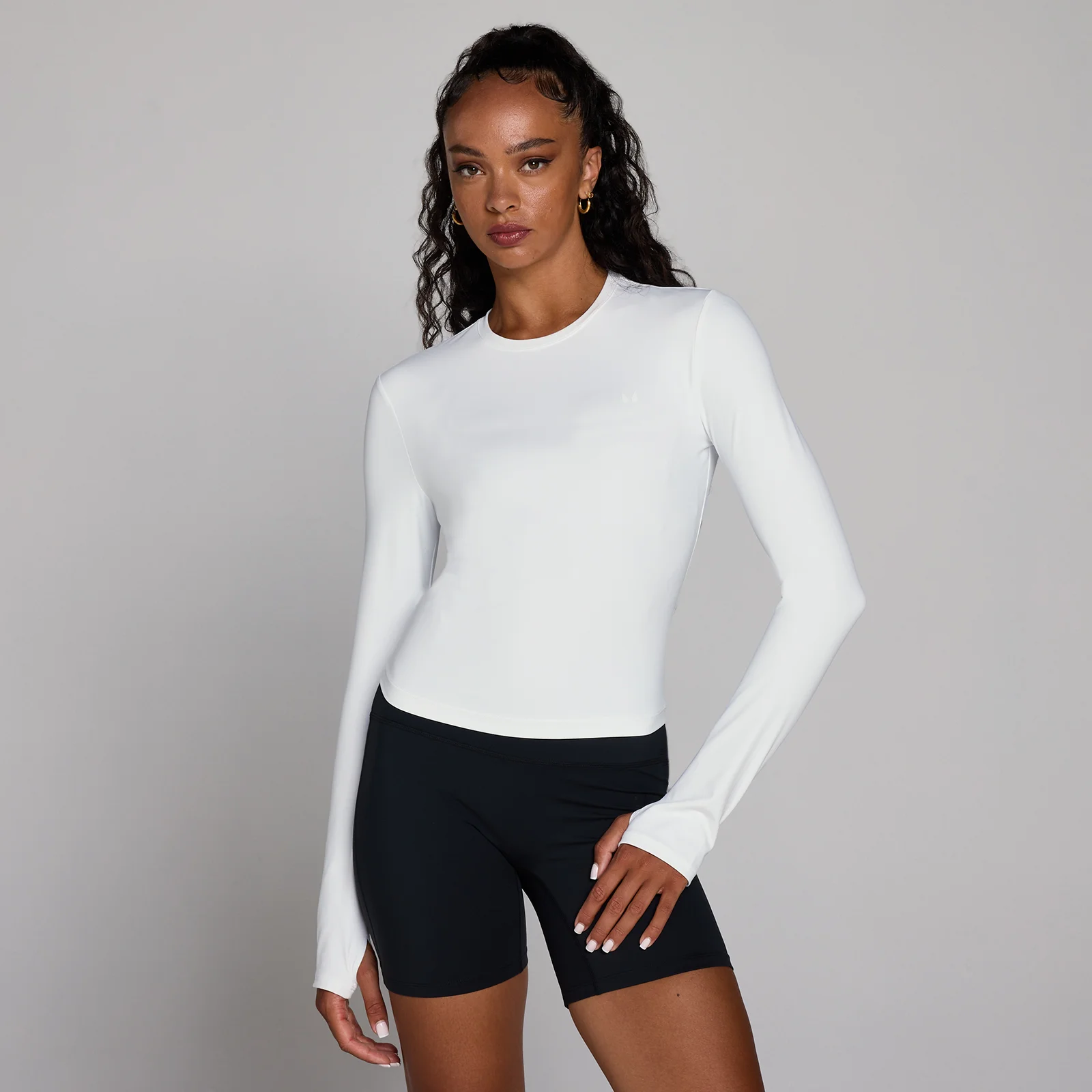 MP Women's Tempo Long Sleeve Top With Thumbholes - White - White - XL Obraz 1
