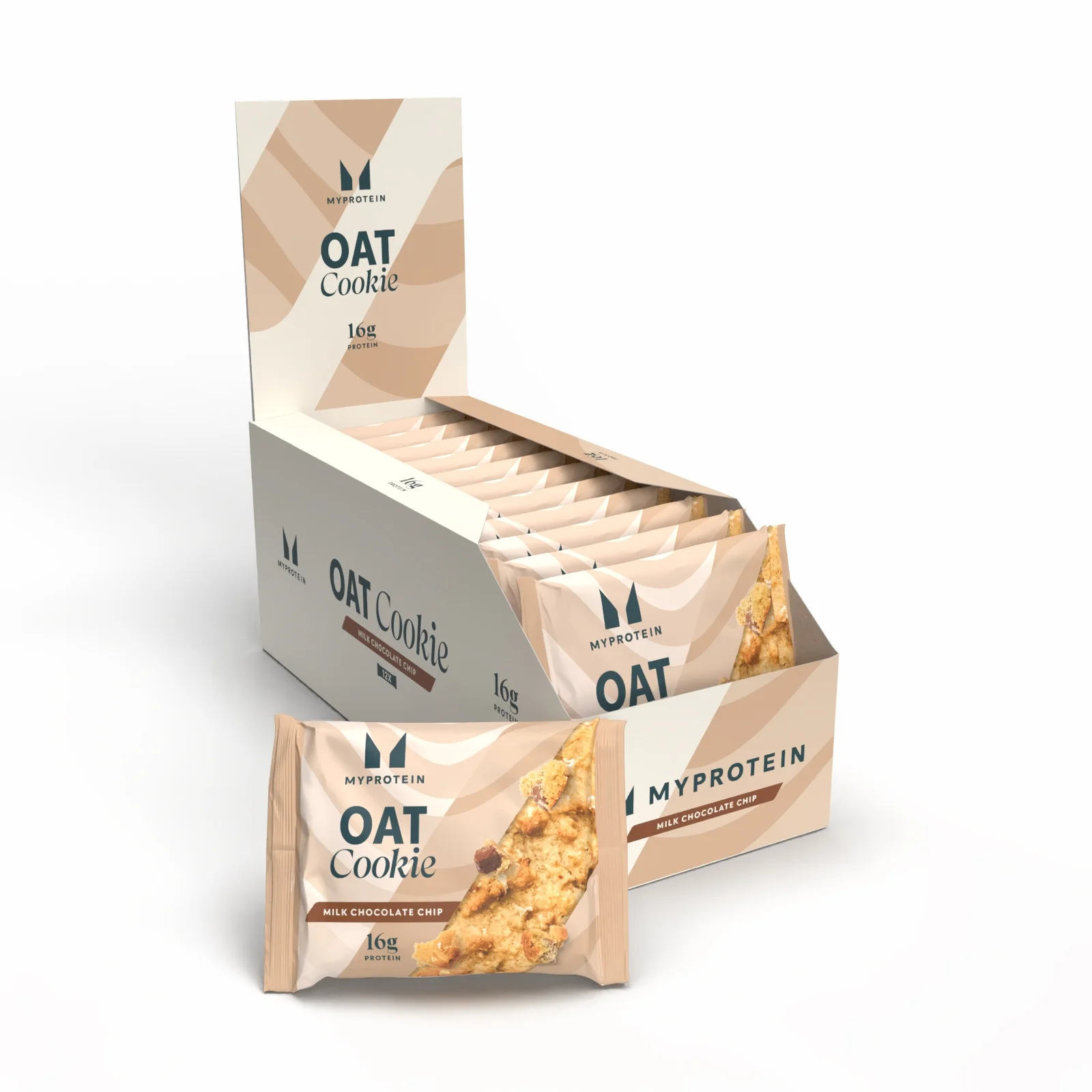 Białkowe Pieczone Ciasteczko - 12 x 65g - Milk Chocolate Chip (Oat) Obraz 1
