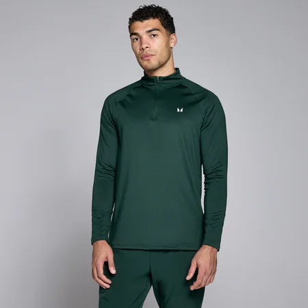 Męska bluza z suwakiem ¼ z kolekcji Training MP – Dark Emerald
