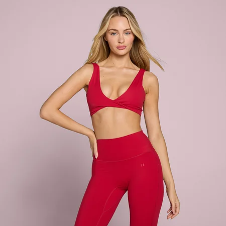 Damski Biustonosz Sportowy MP Tempo Twist Front - Rose Red