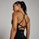 Damski Bezszwowy Top MP Tempo Strappy - Czarny