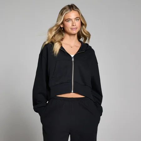 Damska Bluza z Kapturem Lifestyle Zip Through MP - Prany Czarny