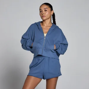 Bluza z Kapturem MP Women's Lightweight Loopback Zip Through - Łupkowy Niebieski - Size S