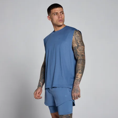 MP Męska Koszulka Bez Rękawów Hybrid Oversized Mesh - Slate Blue