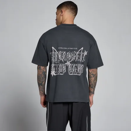 MP Koszulka Męska Lift Graphic Washed Oversize Cotton - Ciemny Szary