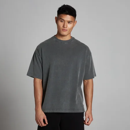 Męska Koszulka Bawełniana MP Washed Oversize - Ciemnoszary