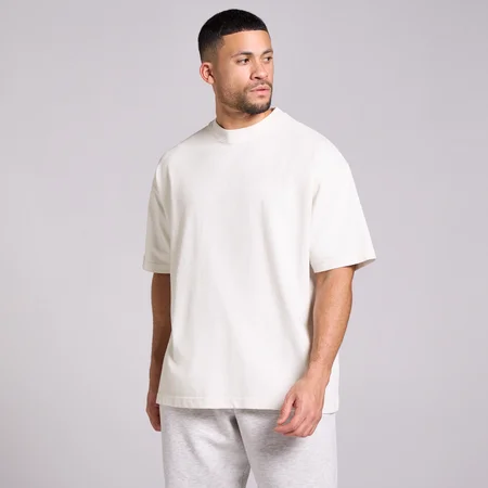 Męska Koszulka Bawełniana MP Washed Oversize - Vintage White