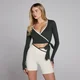 Damski Top Kopertowy MP Tempo Contrast - Sprany Czarny