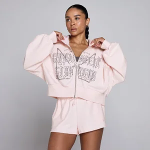 Damska Bluza z Kapturem MP Lift Graphic Lifestyle Zip Through - Jasnoróżowy - Size XL
