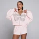 Damska Bluza z Kapturem MP Lift Graphic Lifestyle Zip Through - Jasnoróżowy