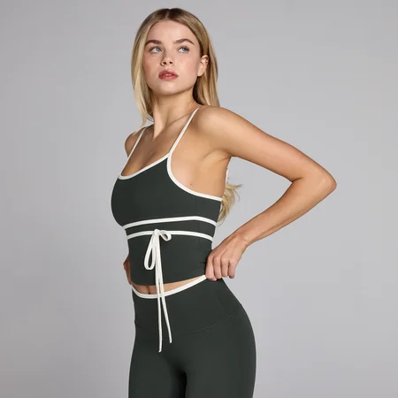 Damski Top MP Tempo Contrast Tie - Prany Czarny