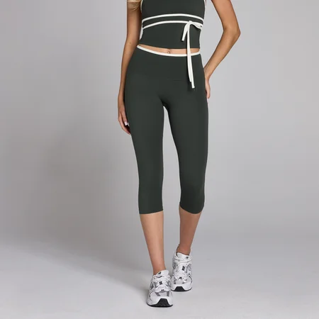 Damskie Legginsy 3/4 MP Tempo Contrast Capri – Prany Czarny
