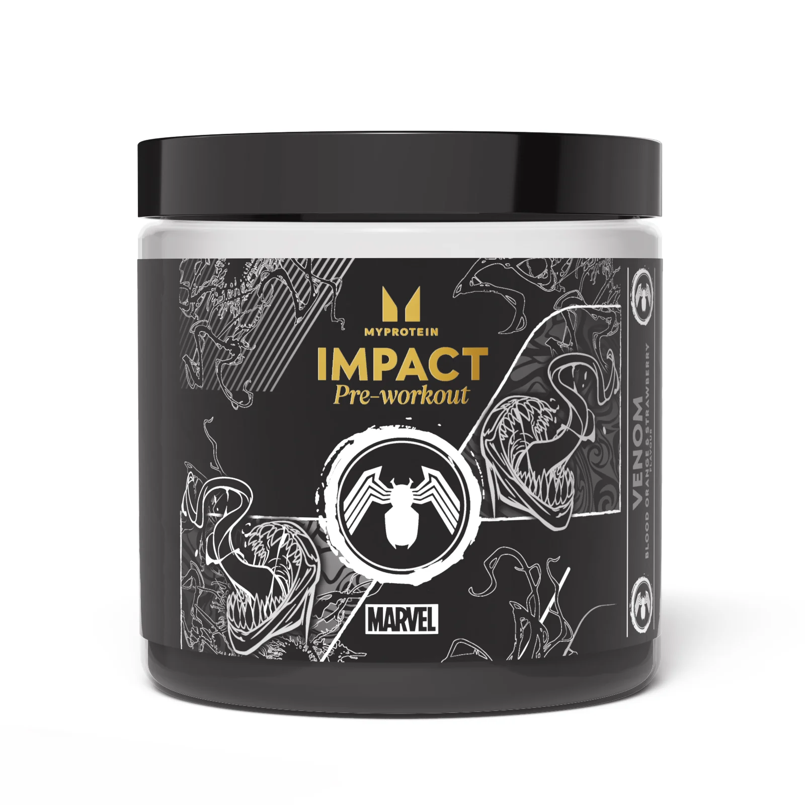 Impact Pre-Workout – Venom – smak pomarańczy krwistej i truskawek - 440g - 40Porcja - Marvel Venom - Blood Orange and Strawberry Obraz 1