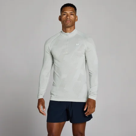 Męska Bezszwowa Bluza Tempo Pillar Graphic 1/4 Zip MP - Chromowy