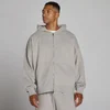 Bluza z Kapturem Oversize z Dwukierunkowym Zamkiem - Kredowy Szary