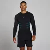 Bezszwowa koszulka z długim rękawem Lift Muscle Fit - Prany Czarny/Power Blue