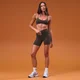 Biustonosz Sportowy MP Damski Tempo Seamless Ruched Front - Kakaowy