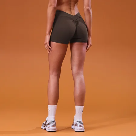 Spodenki Damskie MP Tempo Dipped Waist - Kakaowy